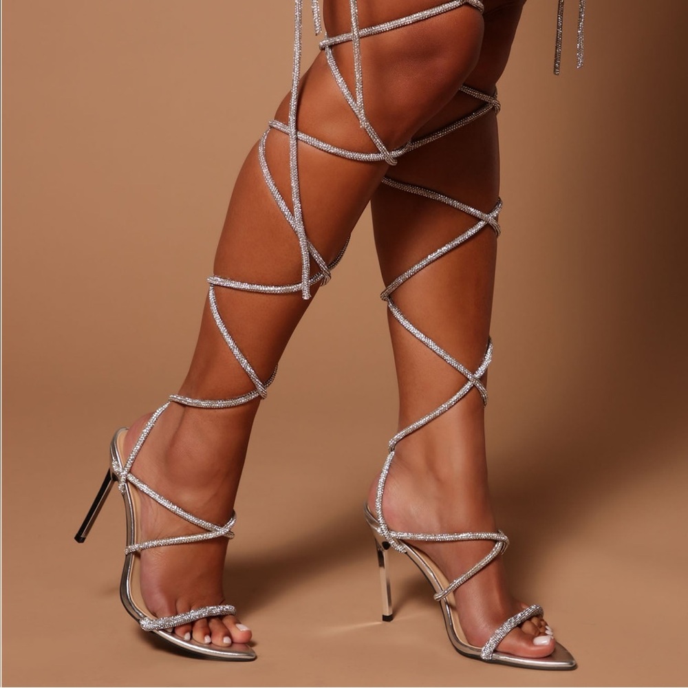 Elegant Silver Lace-Up Women's Shoes
